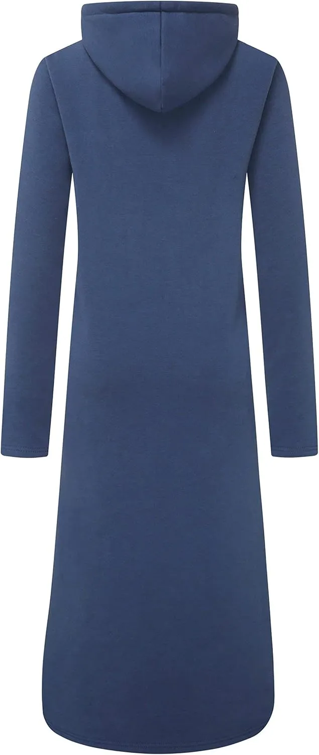 WenVen Womens Long Hoodie Dress Thicken Fleece Lined Pullover Sweatshirt