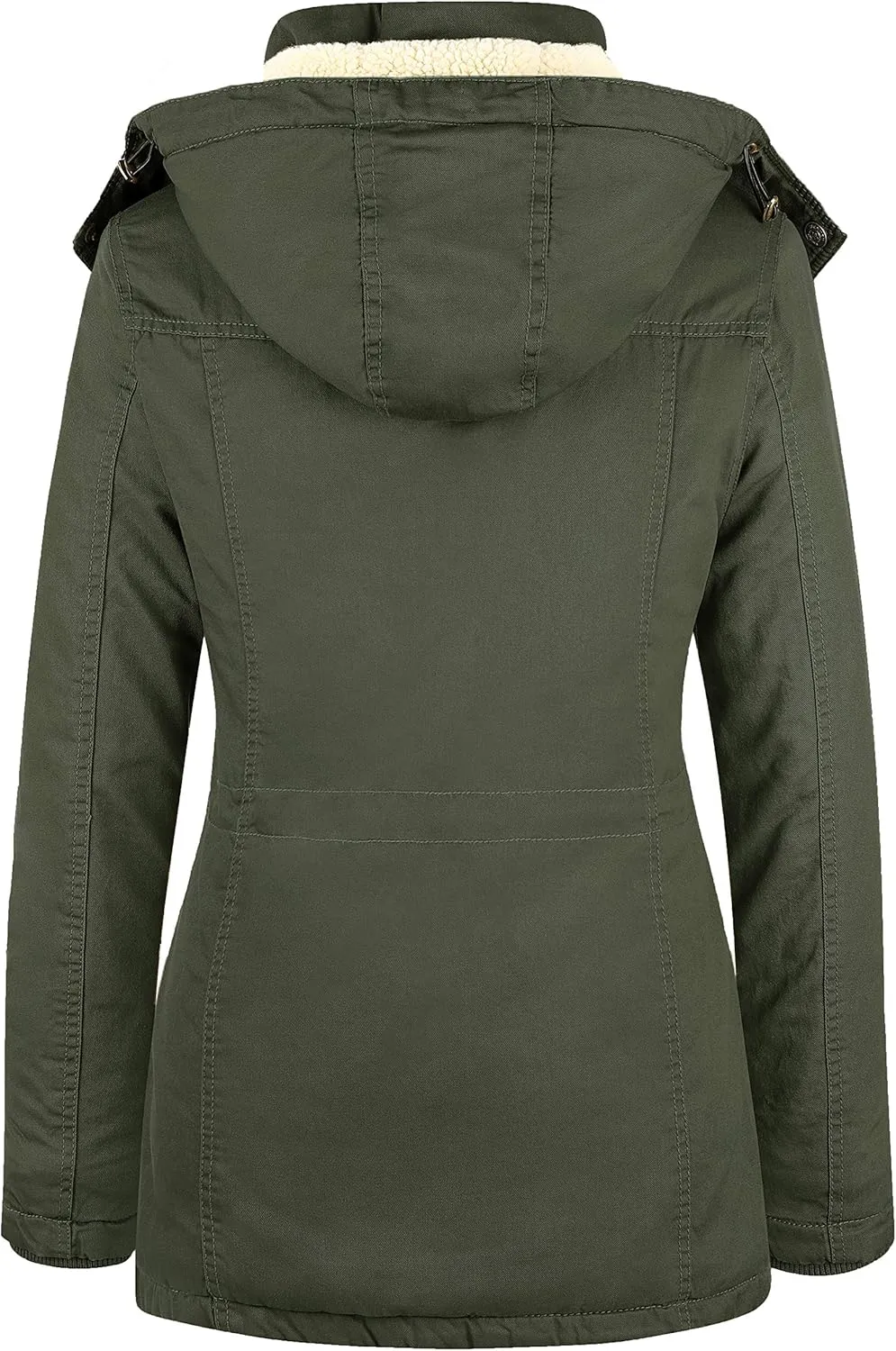 WenVen Women's Winter Warm Sherpa Lined Jacket Heavy Parka Coat with Hood