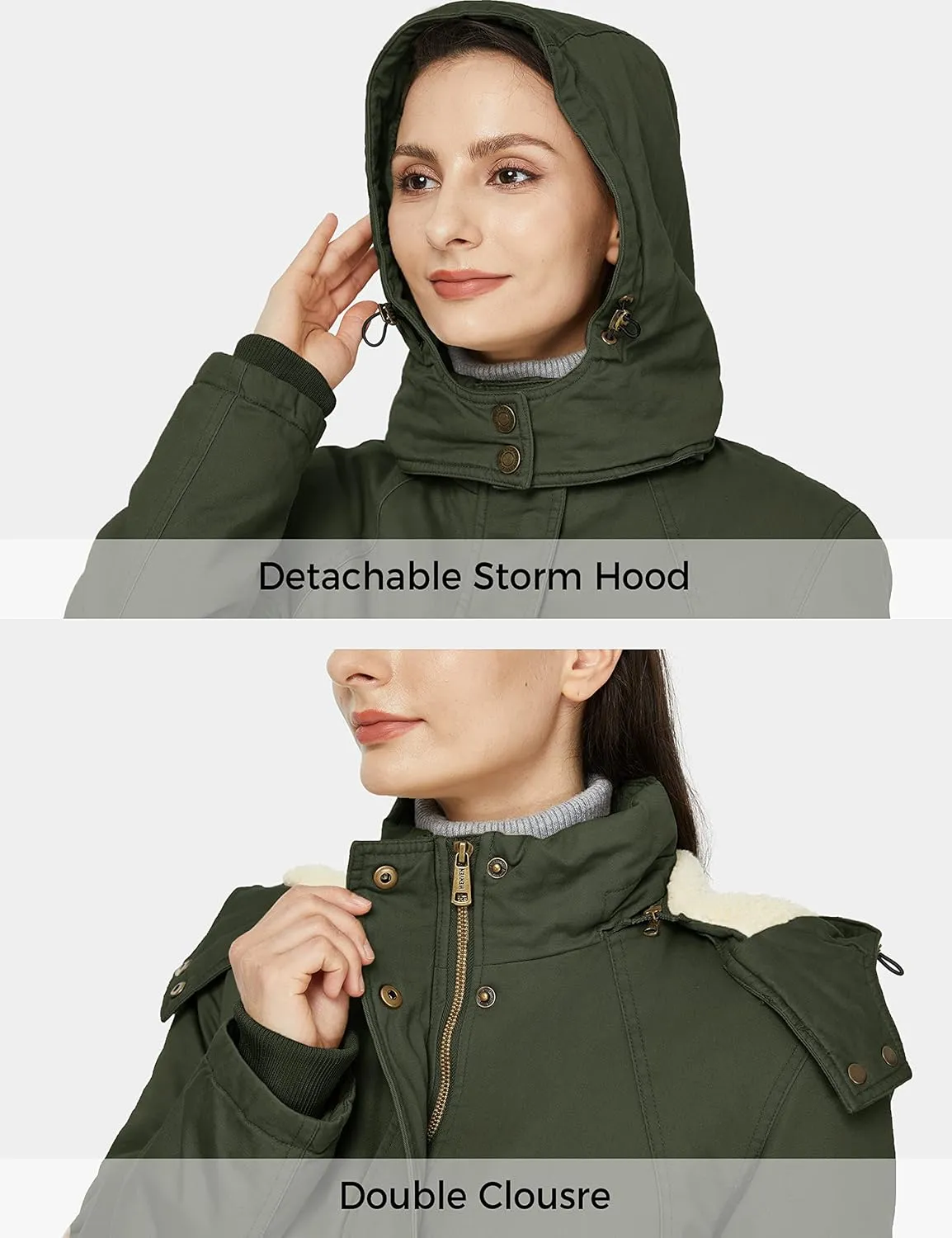 WenVen Women's Winter Warm Sherpa Lined Jacket Heavy Parka Coat with Hood