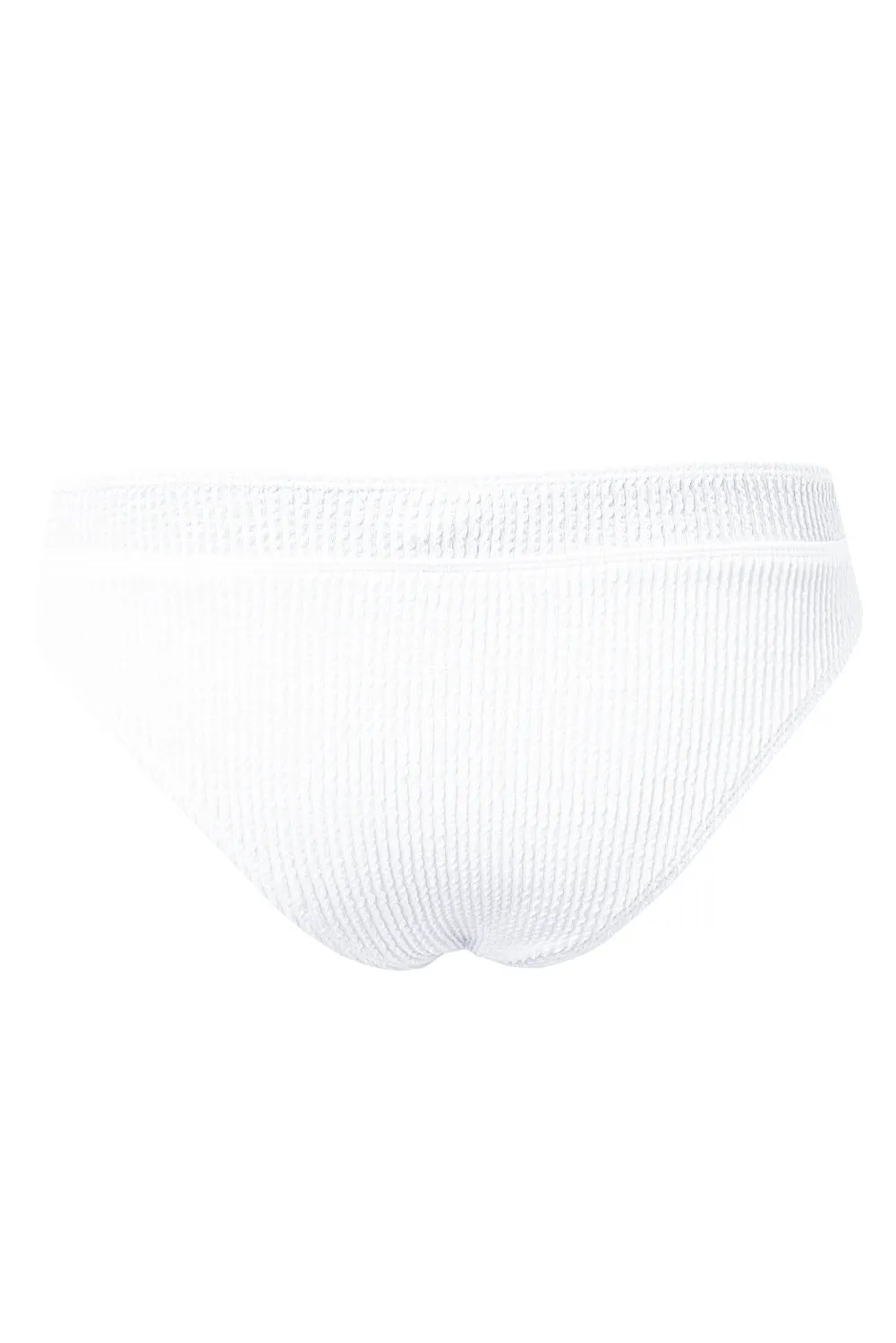 White 2pcs Solid Color Ribbed Cutout Bikini Set