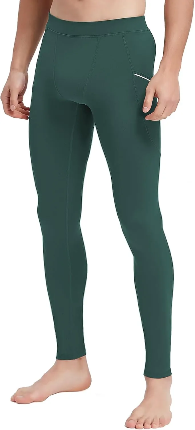 Willit Men's Active Yoga Leggings Pants Running Dance Tights with Pockets Cycling Workout Pants Quick Dry