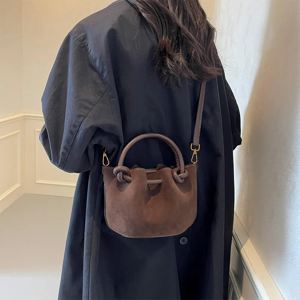 Women Crossbody Bags Shoulder Bag Solid Color PU Leather Lady Handbags Purses Fashion Versatile Bucket Bag Single Sh