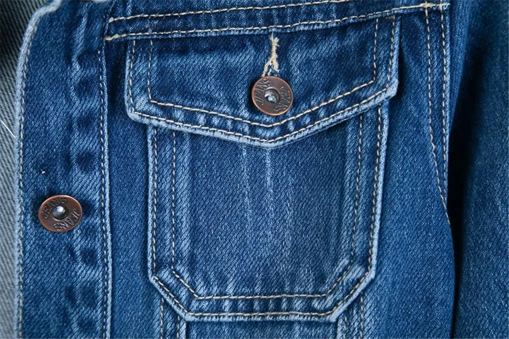 Women Denim Jackets Spring Autumn Long Sleeve Mid-Length Jean Coat Fashion All Matched Outerwear