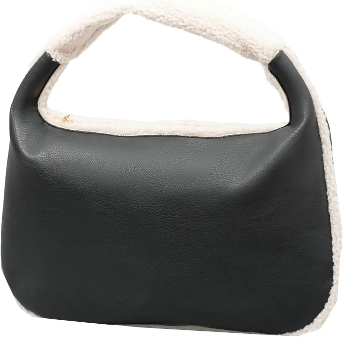 Women Fall Faux Shearling Tote Bag 2024 Vintage Lamb Wool Bucket Bag Versatile Shoulder Crossbody Bag Plush Handbag
