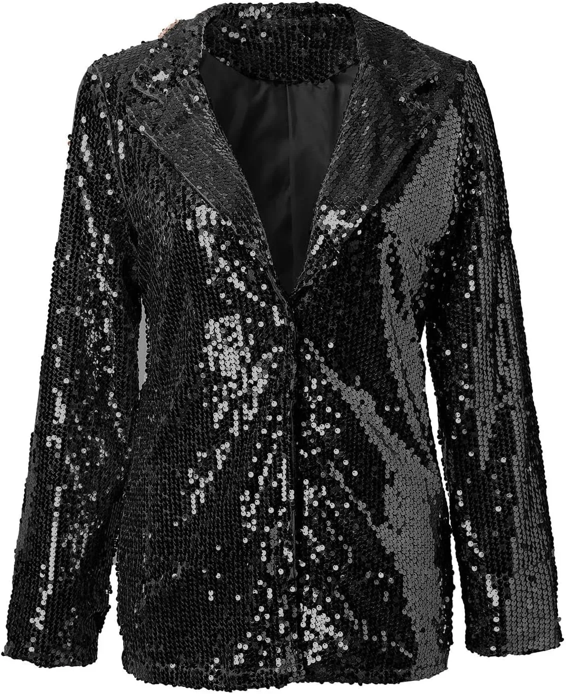 Women Sequins Sequin Casual Long Sleeve Glitter Party Shiny Lapel Coat Rave Outerwear Womens Snow Jackets