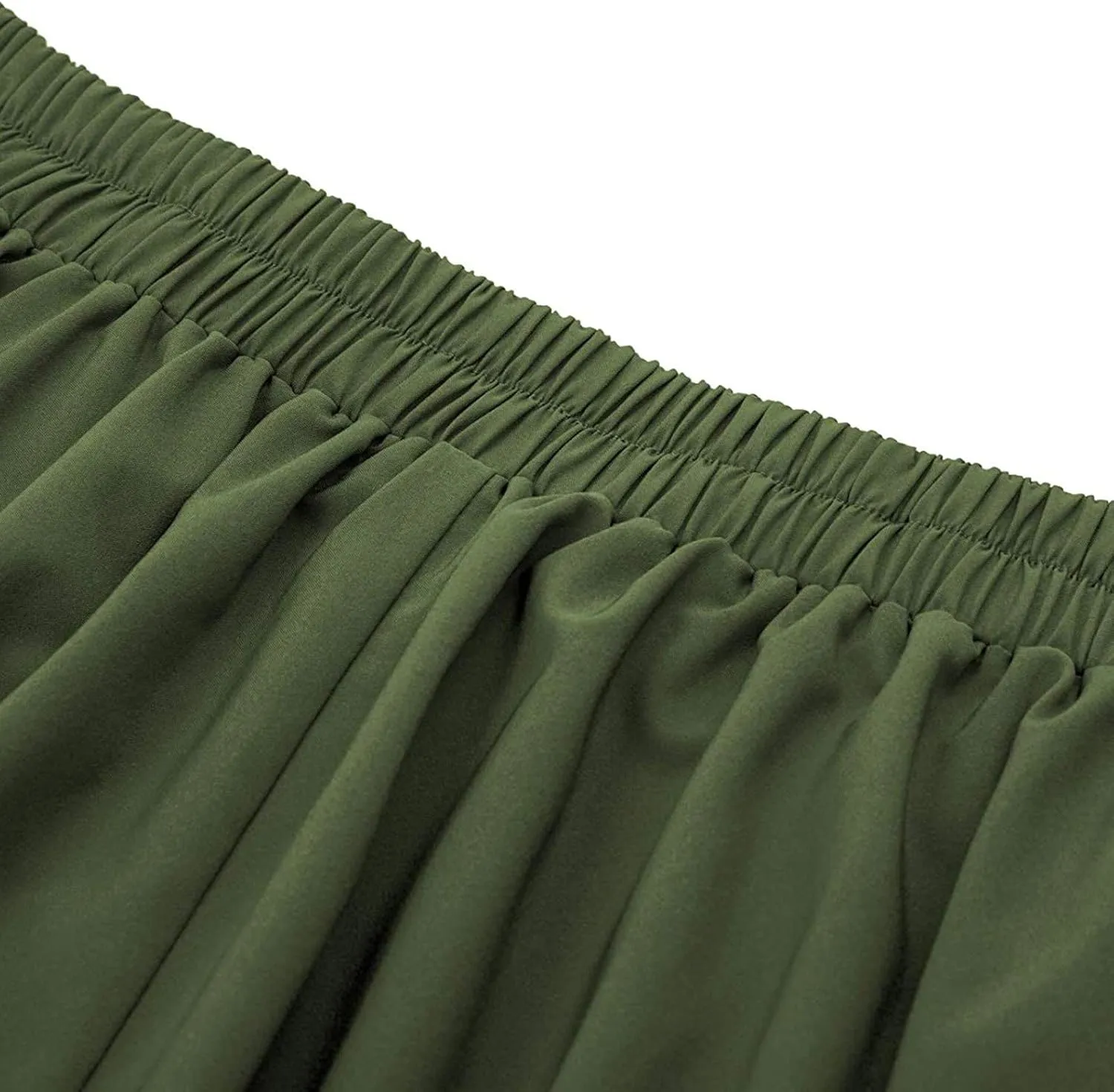 Women Vintage A-Line Skirt Elastic High Waist Pleated Skirt Midi Flared Skirt Versatile Stretchy Basic Casual Skirts