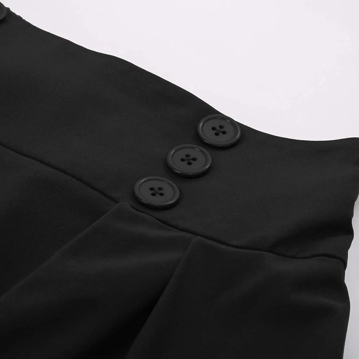 Women Vintage A-Line Skirt Elastic High Waist Pleated Skirt Midi Flared Skirt Versatile Stretchy Basic Casual Skirts