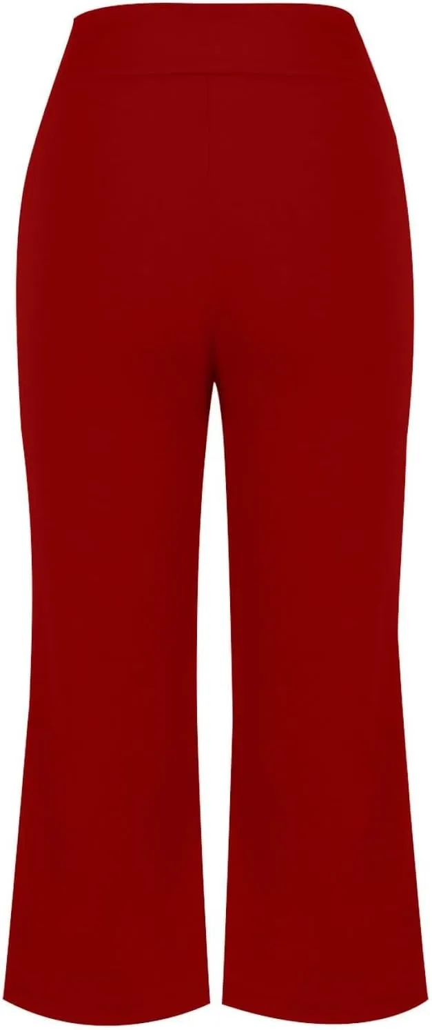 Womens Bootcut Dress Pants Business Casual Work Pants with Pockets High Waist Stretchy Trousers Pull On Office Slacks
