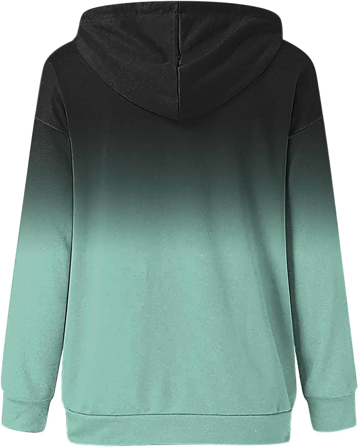 Women's Casual Long Sleeve Hoodies Color Block Button Down Hooded Drawstring Pullover Sweatshirt Tops with Pocket