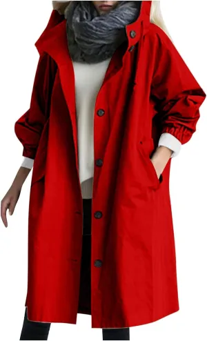Women's Casual Mid Length Trench Coat Belted Waist Long Sleeve Outerwear Womens Windbreaker Nylon Pants