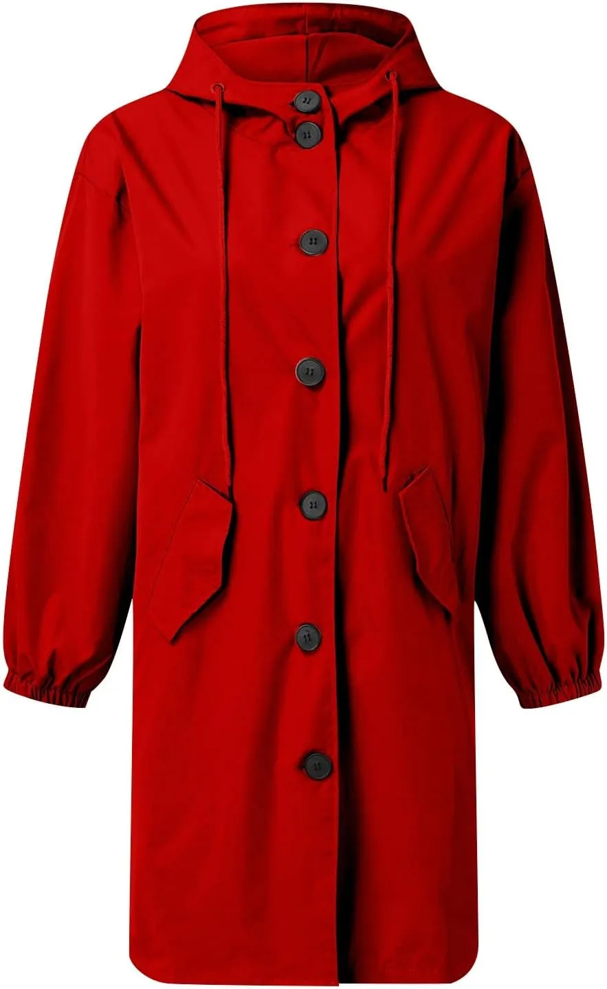 Women's Casual Mid Length Trench Coat Belted Waist Long Sleeve Outerwear Womens Windbreaker Nylon Pants