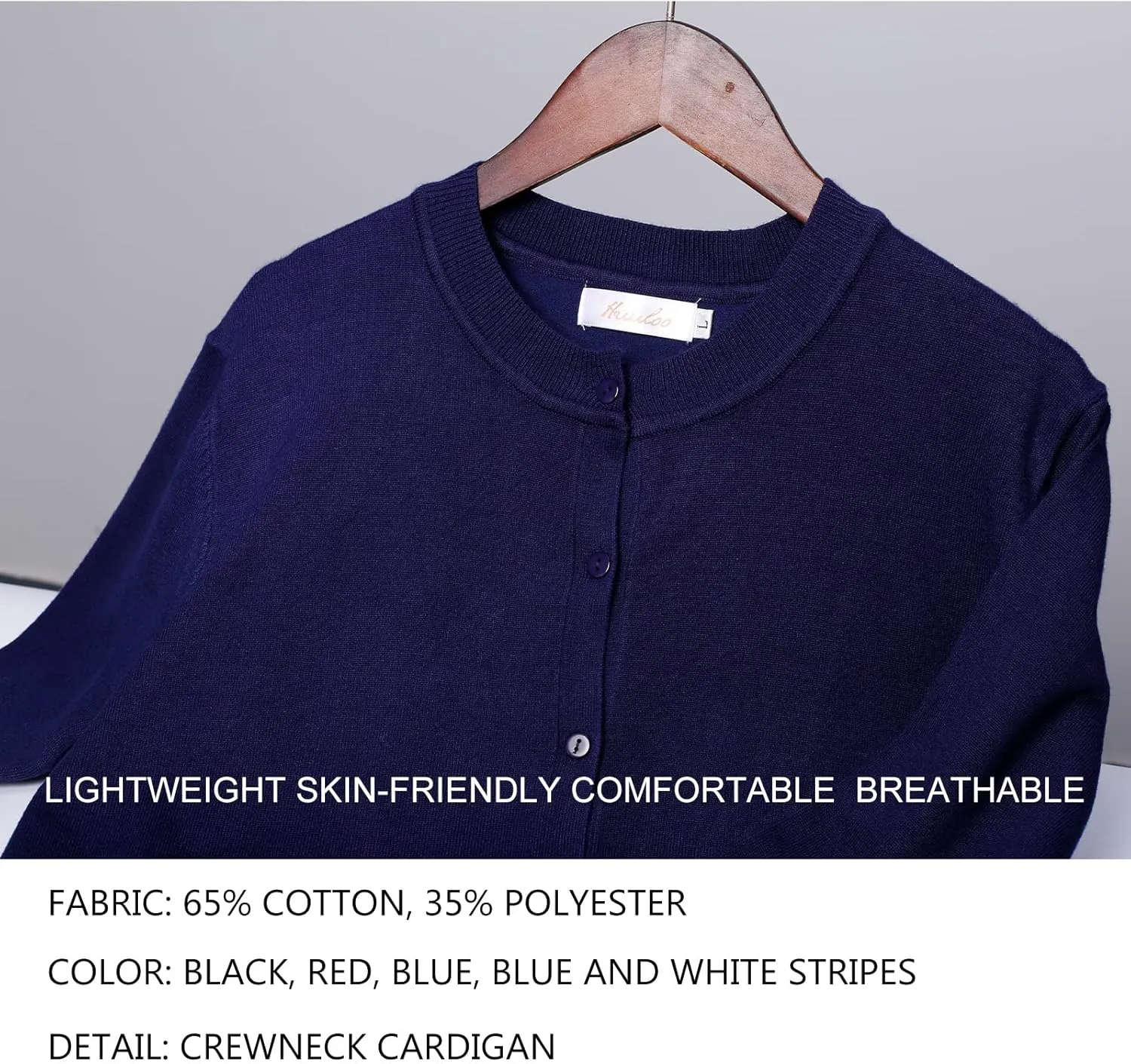 Women's Crew Neck Button Down Long Sleeve Cardigan Sweater