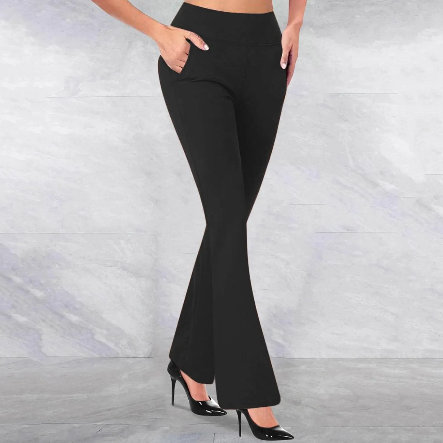 Womens Dress Pants Business Casual Work Pants High Waist Stretchy Trousers Bootcut Office Slacks with Pockets