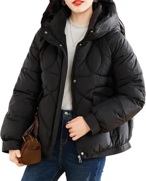 Women's Fashion Down Cotton-Padded Jacket Winter Short Coats Warm Parkas Lady Streetwear Loose Hooded Outerwear