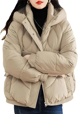 Women's Fashion Down Cotton-Padded Jacket Winter Short Coats Warm Parkas Lady Streetwear Loose Hooded Outerwear