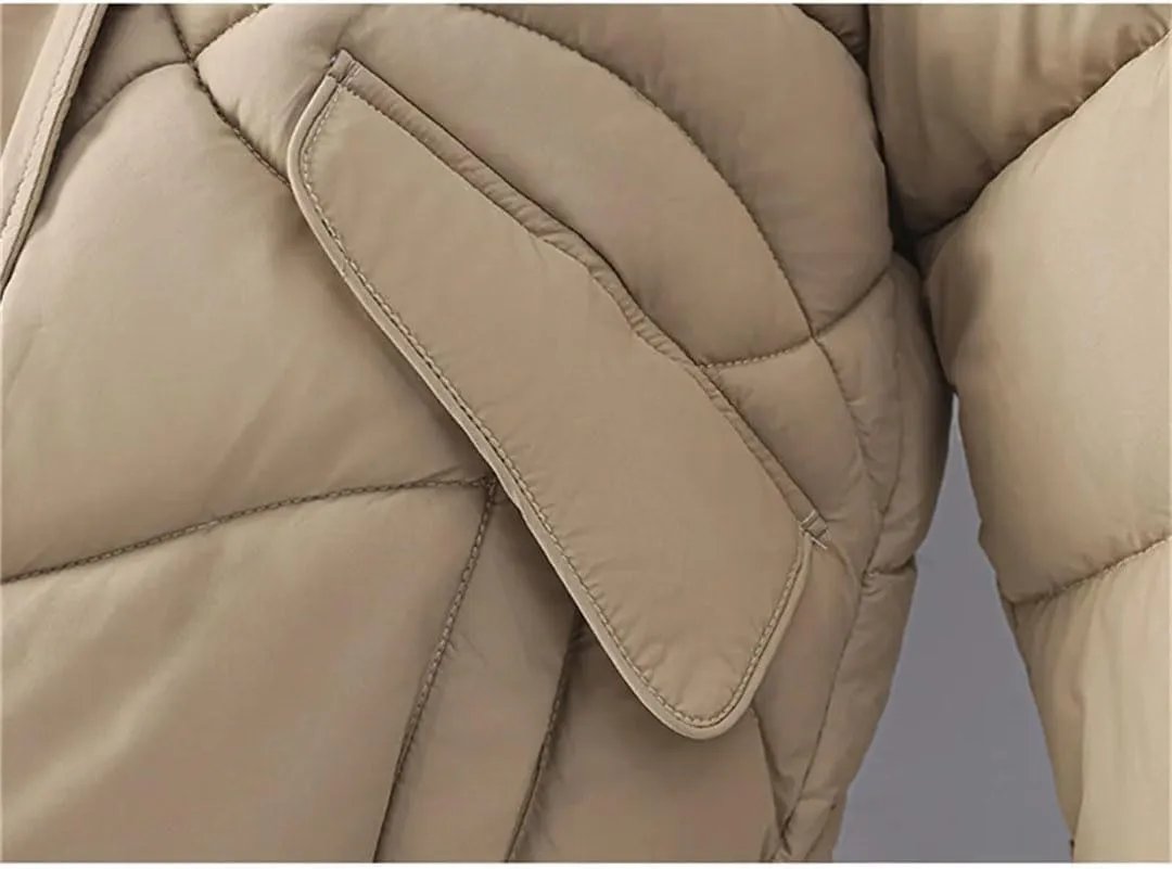 Women's Fashion Down Cotton-Padded Jacket Winter Short Coats Warm Parkas Lady Streetwear Loose Hooded Outerwear