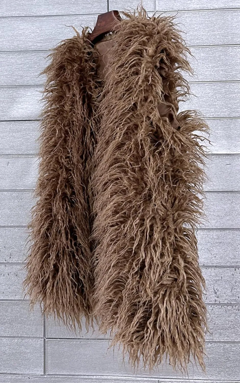 Women's Faux Fur Long Waistcoat,Warm Fluffy Emerald Green Vests Stylish Jackets Coat