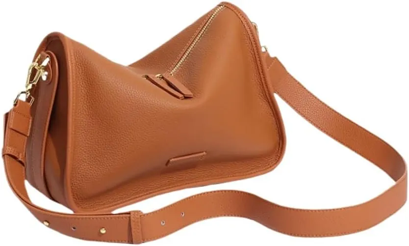 Women's Genuine Leather Shoulder Crossbody Bag Togo Handbag Underarm Armpit Pillow Bag Hobo Versatile Casual Clutch Chic