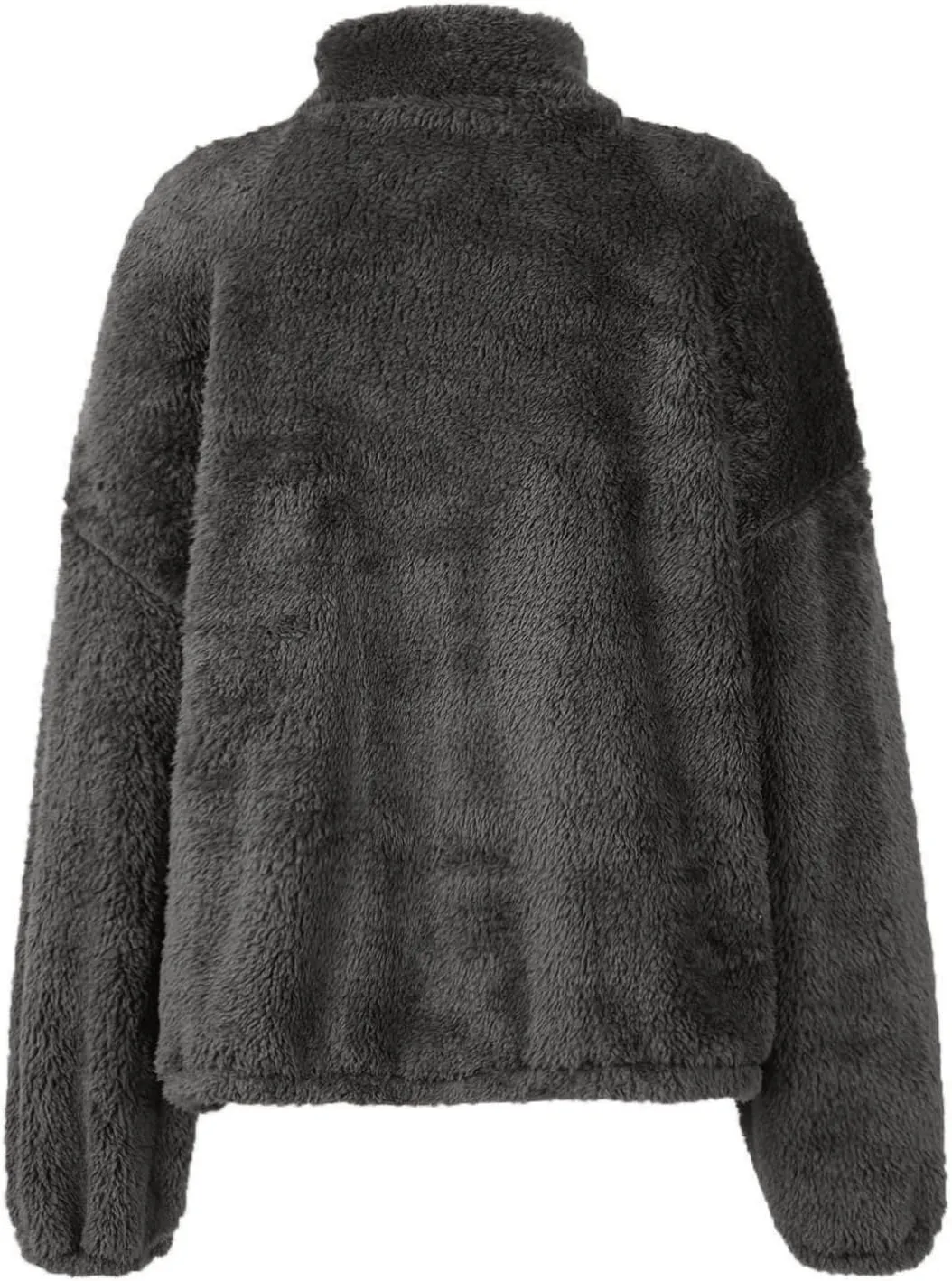 Womens Half Zip Sweatshirt Sherpa Hoodie Quarter Zip Pullover Fuzzy Sweater with Pocket Comfy Warm Winter Clothes
