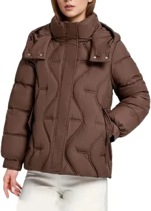 Womens Hooded Cotton Jacket Coat Solid Zipper Pockets Thicken Warm Casual Padded Jackets
