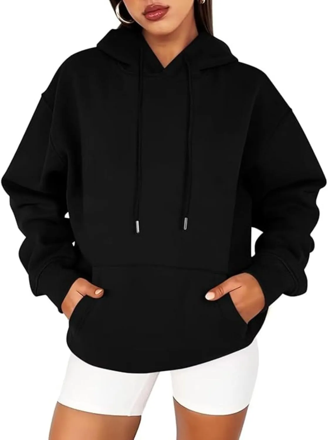 Womens Hoodies Oversized Sweatshirts Pullover Fleece Sweaters Long Sleeve With Pockets Winter Fall Outfits Y2k Clothes