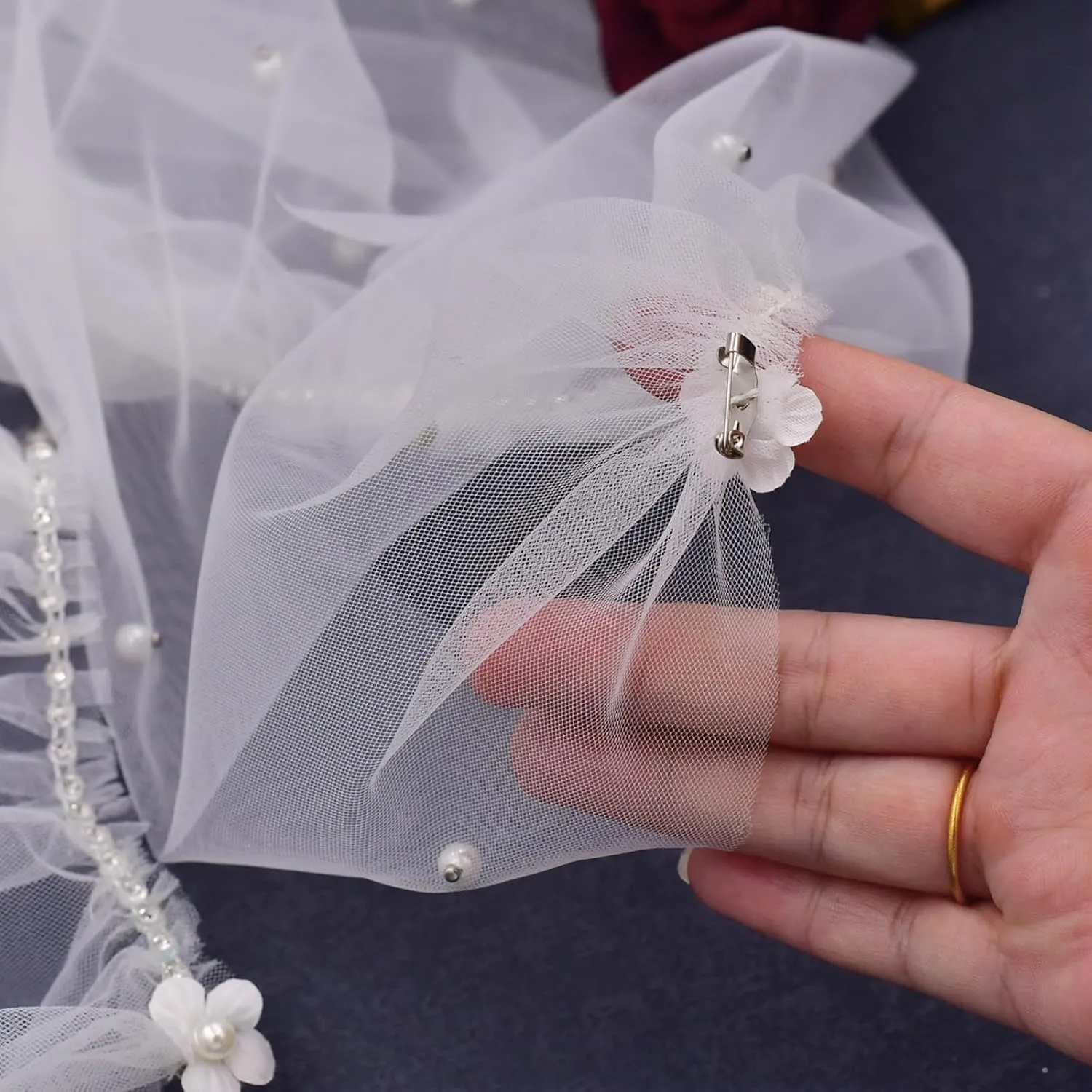 Women's Ivory Cloak Wedding Bridal Jackets Pearl White Cape Custom Lace Tulle Elegant