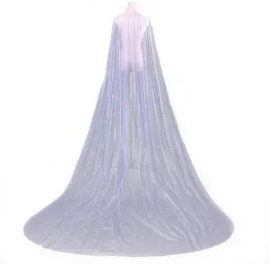 Women's Ivory Cloak Wedding Bridal Jackets Pearl White Cape Custom Lace Tulle Elegant