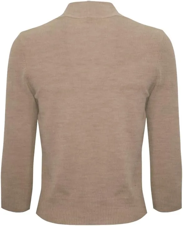 Women's Knit Cropped Sweater Bolero Cardigan Three Quarter Sleeve