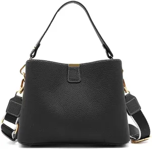 Women's Leather Shoulder Crossbody Bag Versatile Handbag Top Handle Hobo Bucket Bag Large Capacity Elegant Luxury Chic