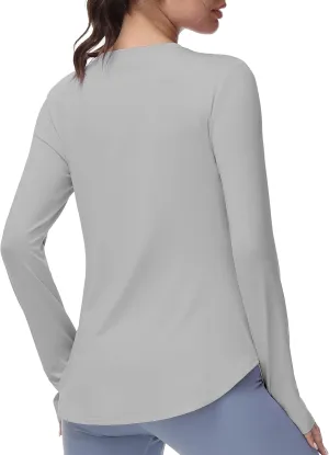 Women's Long Sleeve Workout Tops Running Yoga Athletic Hiking Casual Base Shirts Lightweight Quick Dry UPF 50 