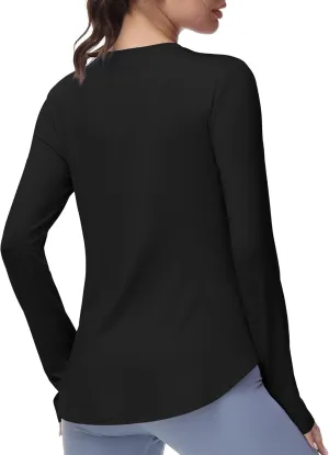 Women's Long Sleeve Workout Tops Running Yoga Athletic Hiking Casual Base Shirts Lightweight Quick Dry UPF 50 