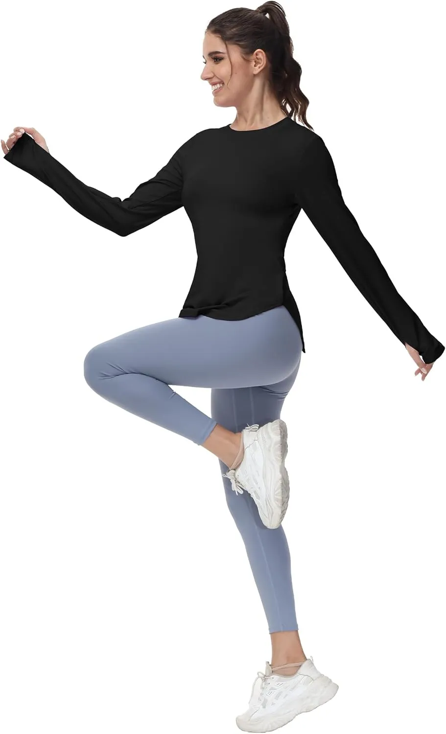 Women's Long Sleeve Workout Tops Running Yoga Athletic Hiking Casual Base Shirts Lightweight Quick Dry UPF 50 