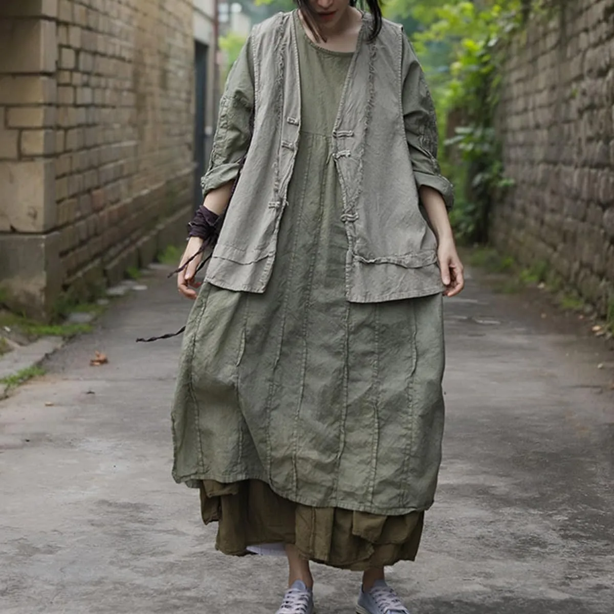 Women's Outerwear Vests Sleeveless Lightweight Vest Summer Distressed Hem V Neck Cotton Linen Blazer Jacket Tops