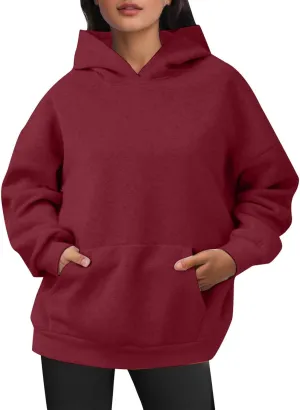 Womens Oversized Hoodies Fleece Sweatshirts Long Sleeve Sweaters Pullover Fall Outfits Winter Clothes