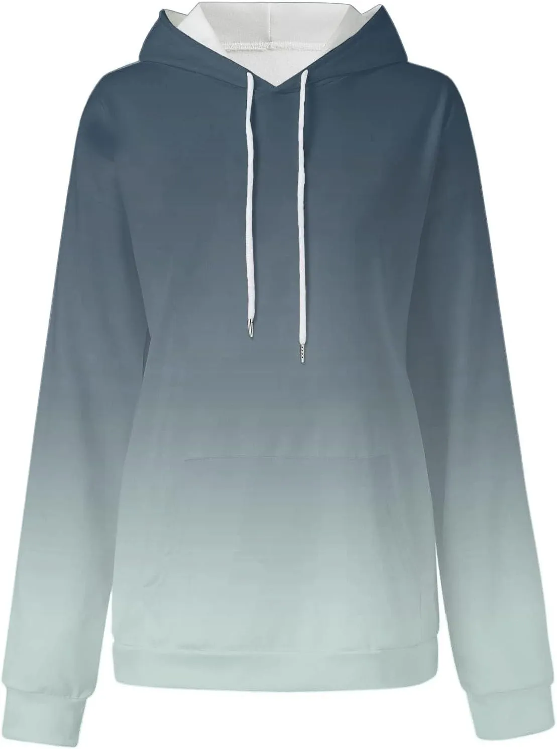Women's Oversized Y2K Hoodies Pullover Tops Gradient Hooded Sweatshirts Fall Fashion Pocket Long Sleeve Blouse Outfits