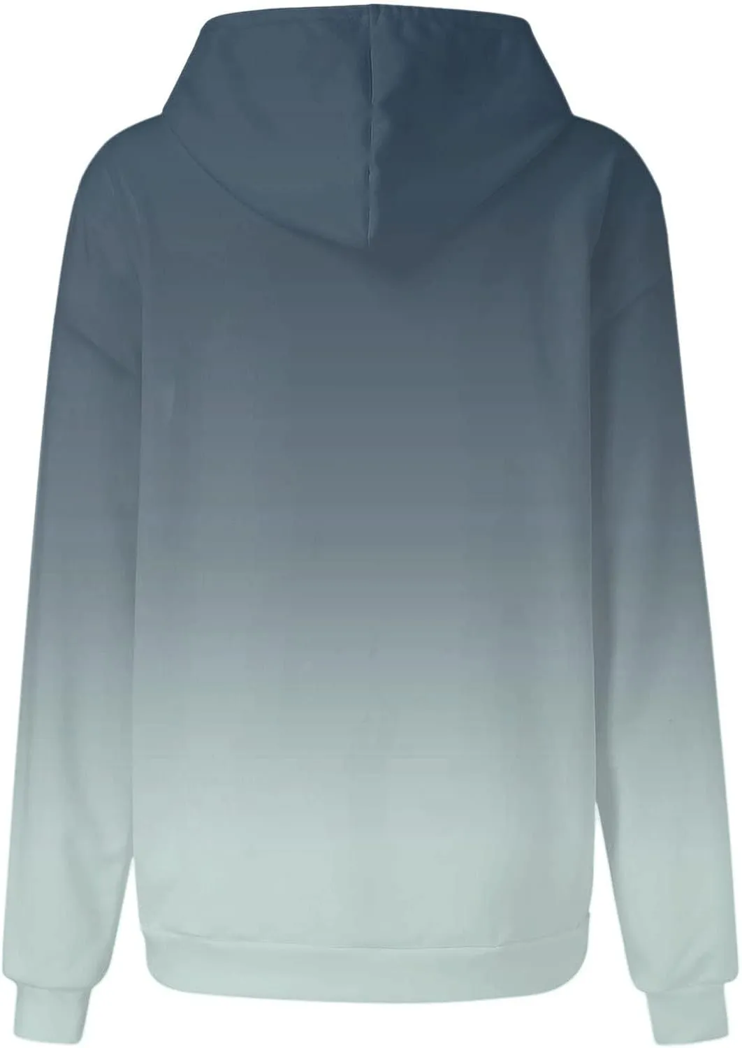 Women's Oversized Y2K Hoodies Pullover Tops Gradient Hooded Sweatshirts Fall Fashion Pocket Long Sleeve Blouse Outfits
