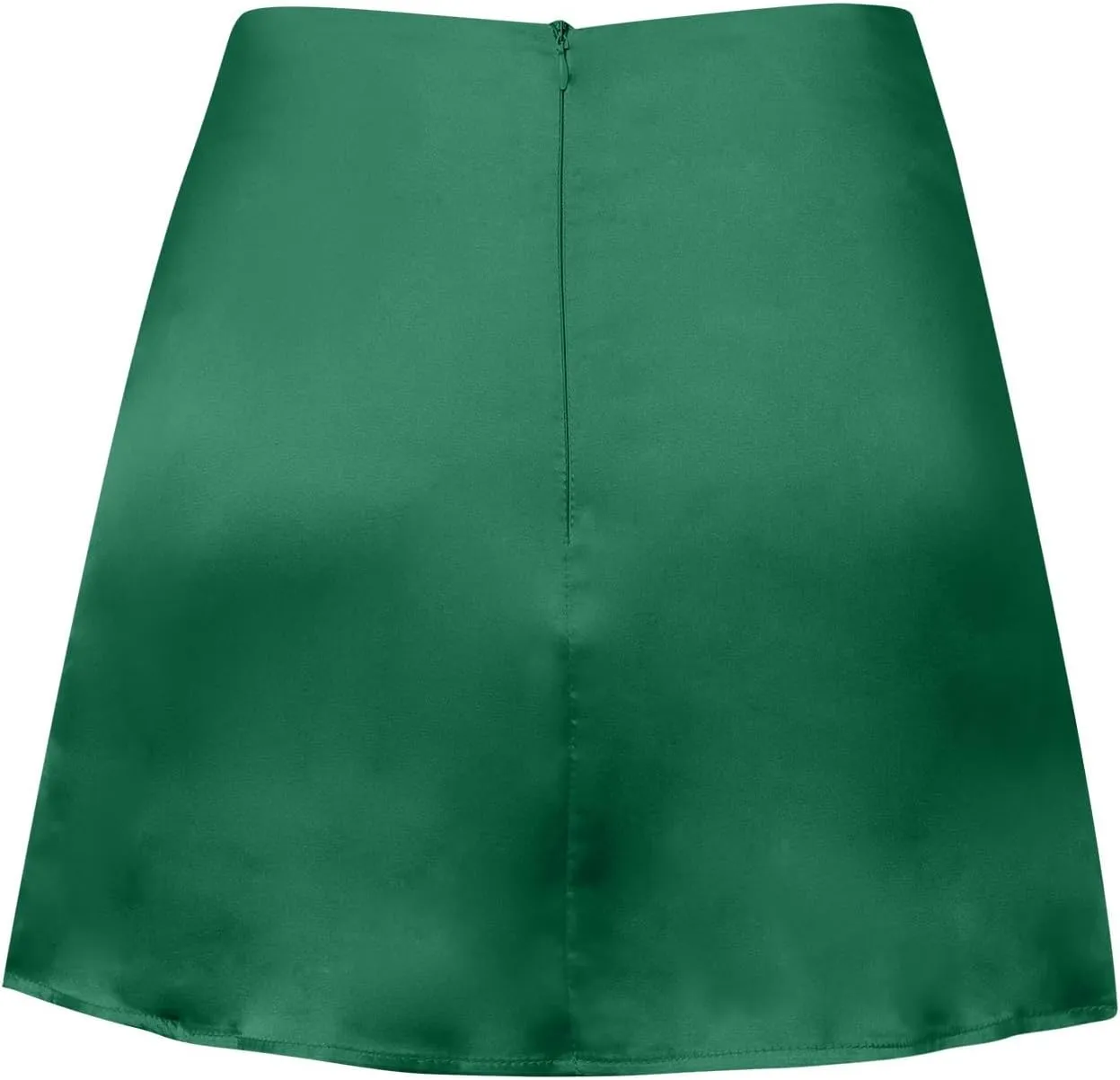 Women's Satin Mini Skirts High Waisted Silk Skirts Trendy A-Line Zipper Solid Color Short Skirt Casual