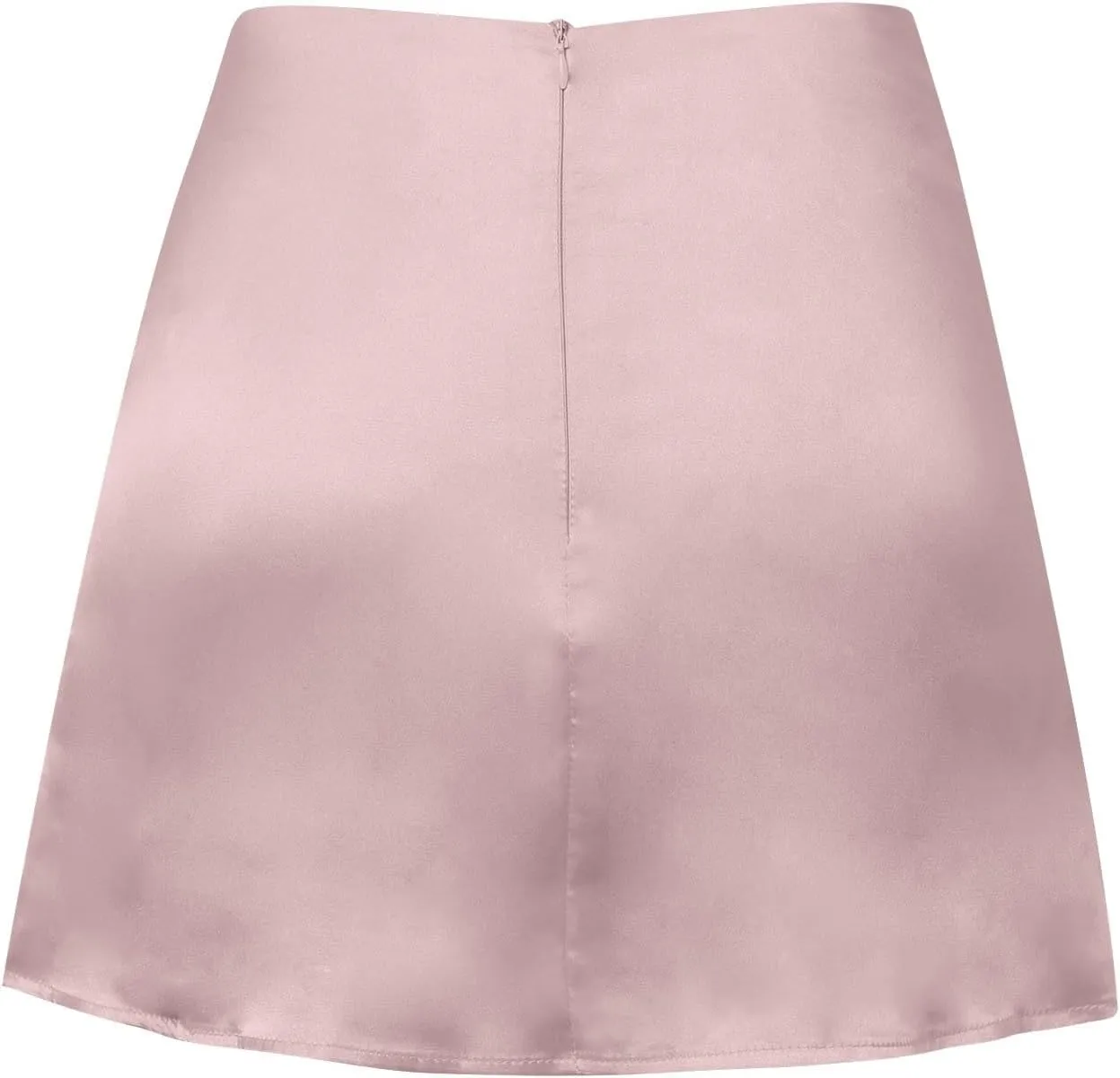 Women's Satin Mini Skirts High Waisted Silk Skirts Trendy A-Line Zipper Solid Color Short Skirt Casual