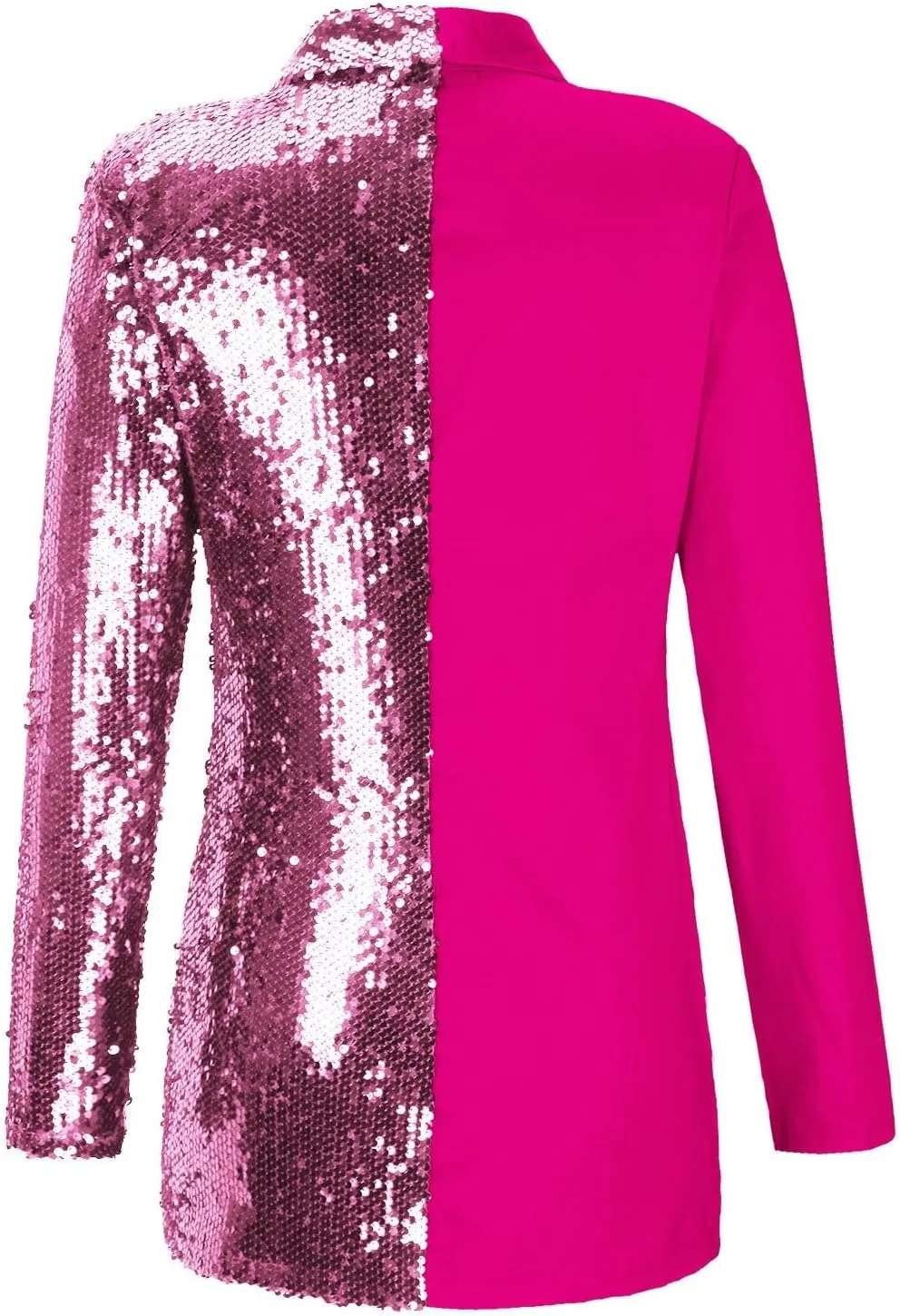 Womens Sequin Blazer Dresses Sparkle Double Breasted Formal Suit Outfits Long Sleeve Lapel Collar Party Outerwear