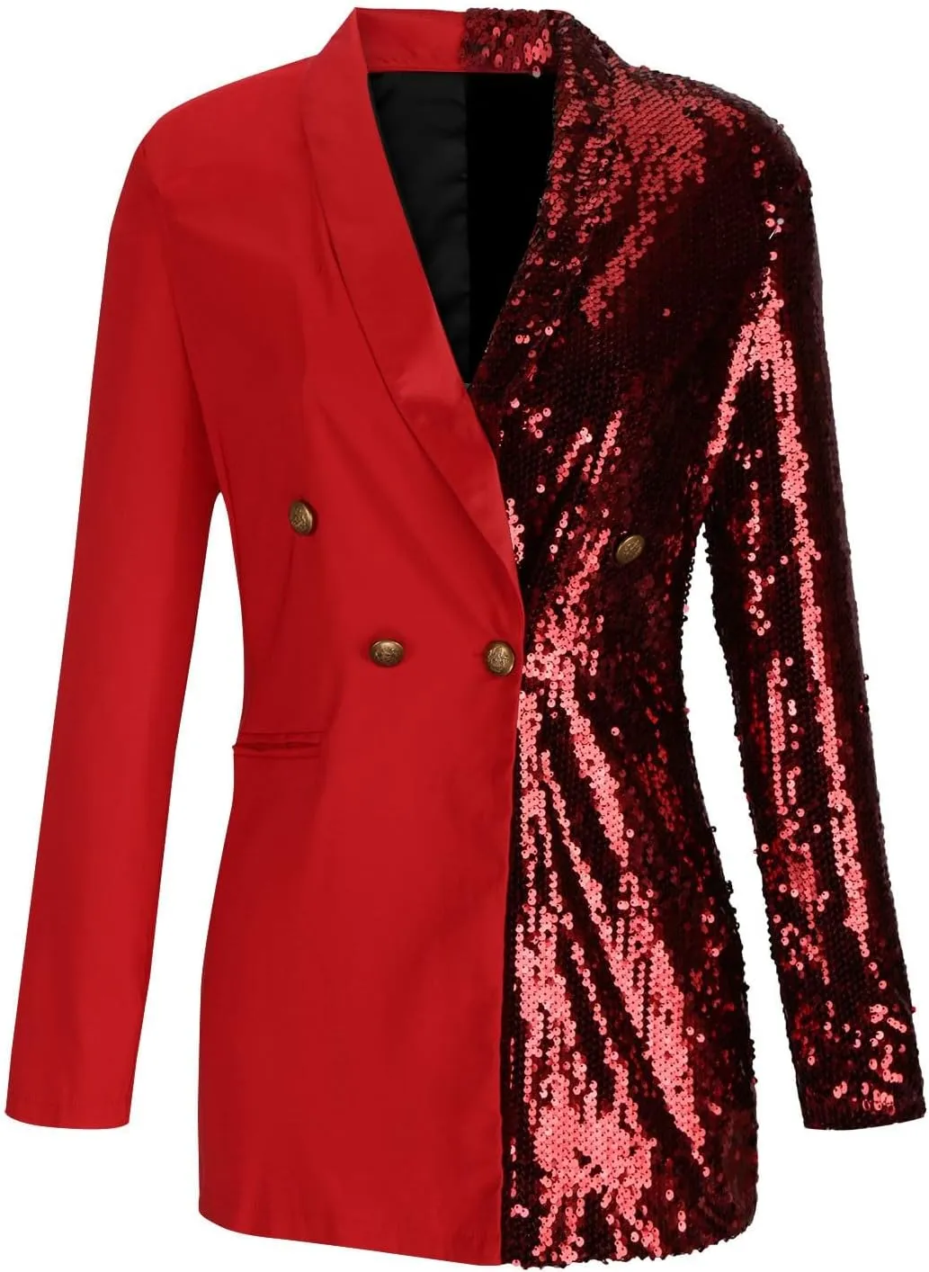 Womens Sequin Blazer Dresses Sparkle Double Breasted Formal Suit Outfits Long Sleeve Lapel Collar Party Outerwear