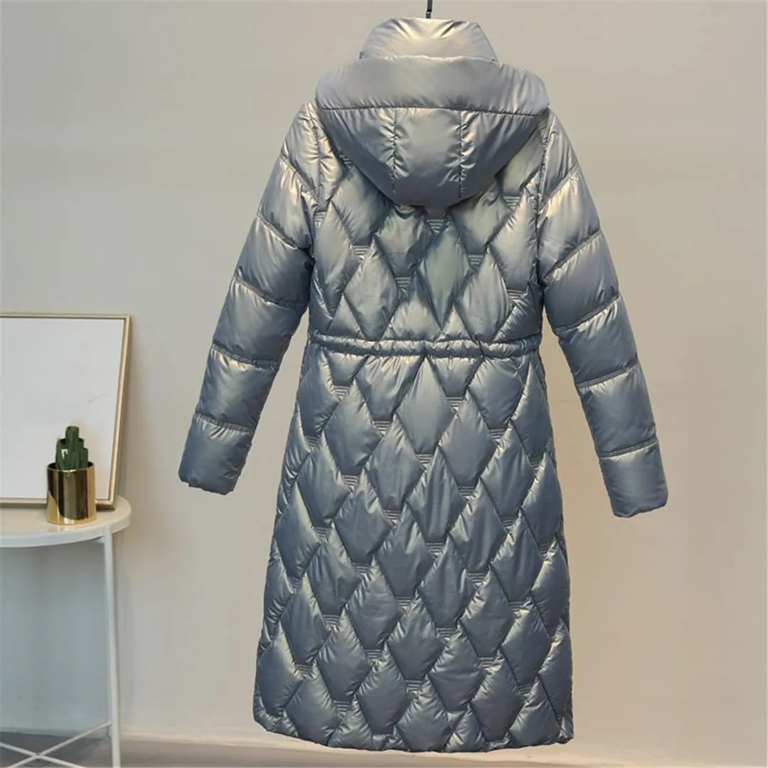 Women's Winter Hooded Jackets Casual Long Parkas Women Cotton Padded Coat With Pockets Solid Color Warm Outerwear