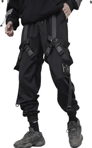 XYXIONGMAO Men's Techwear Clothing Hip Hop Pants Black Streetwear Gothic Sweatpants Tactical Cargo Pants for Men