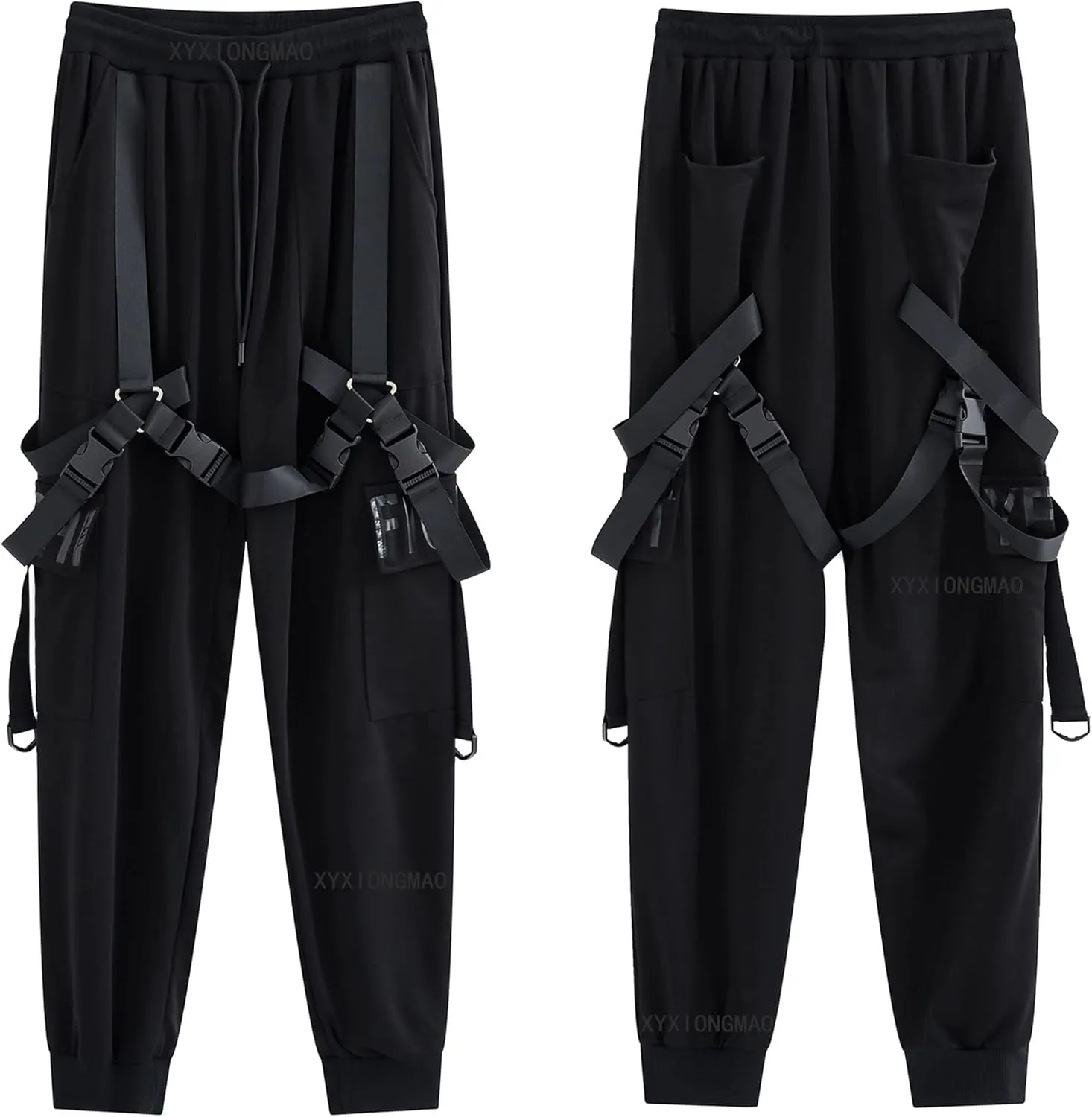 XYXIONGMAO Men's Techwear Clothing Hip Hop Pants Black Streetwear Gothic Sweatpants Tactical Cargo Pants for Men