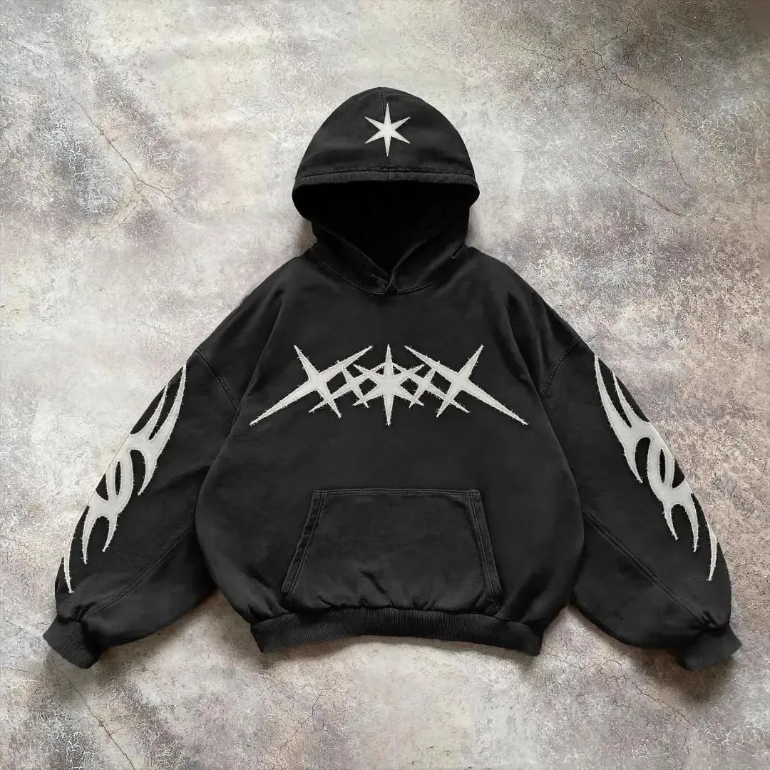 Y2k Hoodie Emo Clothes Vintage 2000s Sweatshirts Grunge Jackets Streetwear Oversized Graphic Hoodies