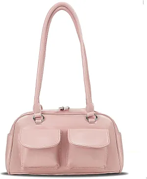Y2K Shoulder Purses for Women Trendy - PU Leather Retro Boston Handbag, Lightweight and Versatile for Work and Travel