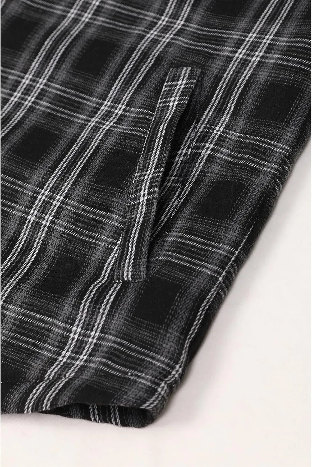 ZENTHACE Womens Sherpa Lined Flannel Jacket Full Zip Up Hooded Flannel Plaid Shirt Jacket with Side Pockets