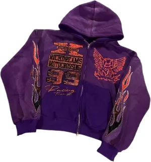 Zip Up Hoodie Grunge Jackets Streetwear Y2k Unisex Emo Vintage 2000s Outerwear Oversized Graphic Hoodies Star Rapper