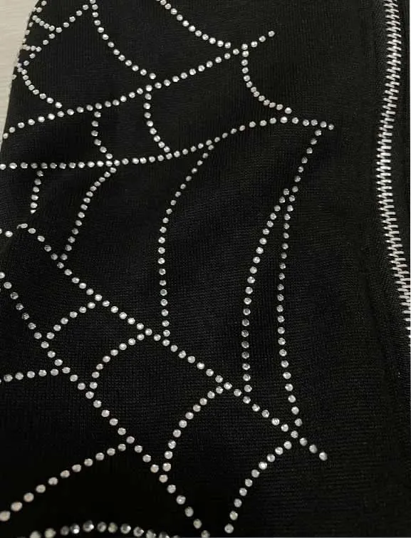Zip Up Rhinestone Jacket for Men Women, Glitter Gothic Y2K Skeleton Head Hooded Sweatshirt