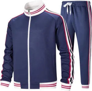 ZPB Men's Track suits Sets Long Sleeve Full-zip Sweatsuit Active Jackets and Pants 2 Piece Outfits