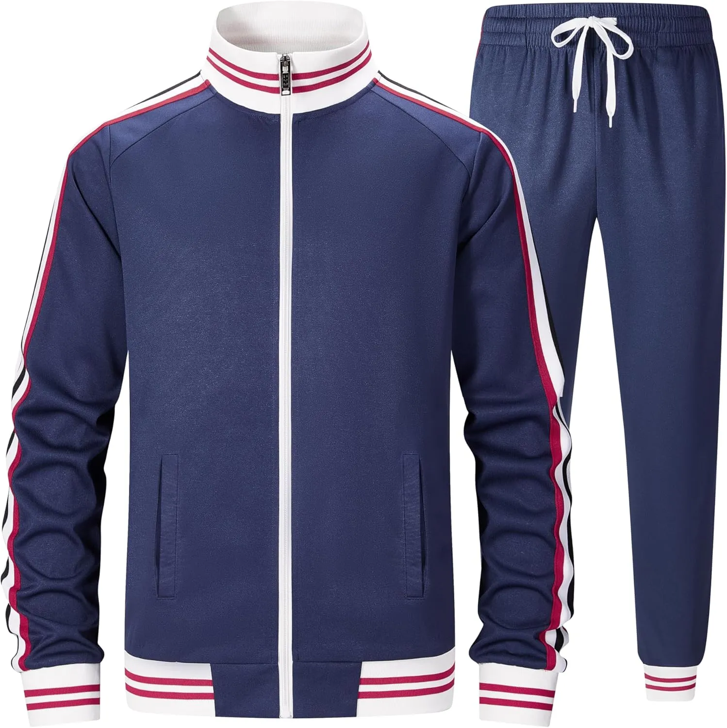 ZPB Men's Track suits Sets Long Sleeve Full-zip Sweatsuit Active Jackets and Pants 2 Piece Outfits